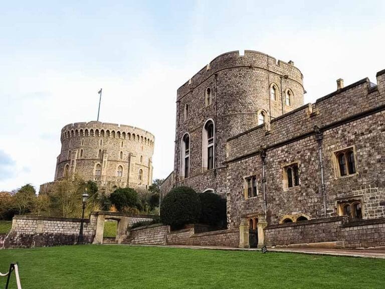 Chapel hill at Windsor Castle with the Round Tower in the background.