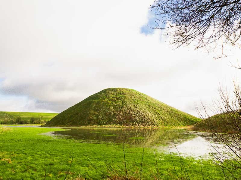 Silbury Hill at Wiltshire, near the Stone Circles of Avebury.