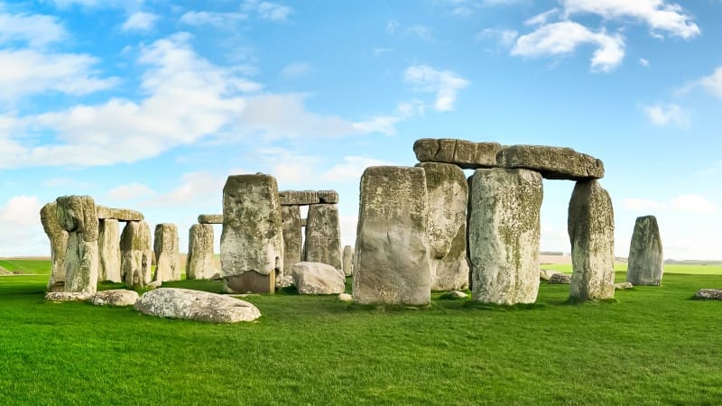 Landscape image of Stonehenge in Wiltshire - The Mythical and prehistorical monument in Great Britain.