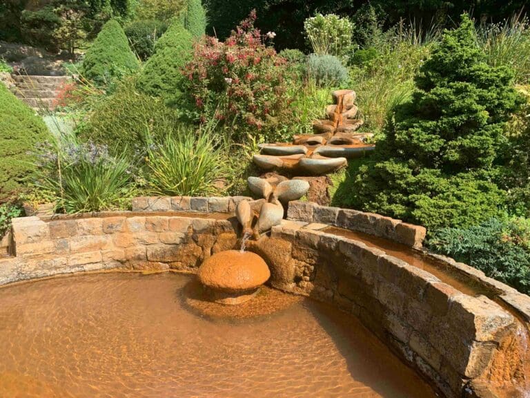 The Chalice Well in Glastonbury which is popular for ancient myths, known for the Red Spring.