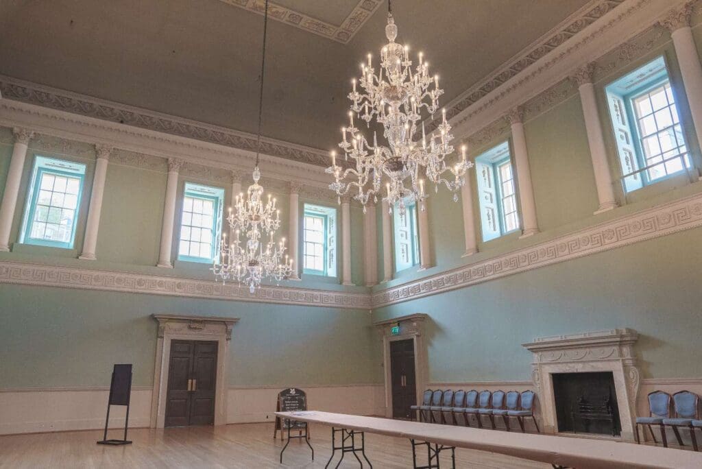 A room within the Assembly Rooms building in Bath.