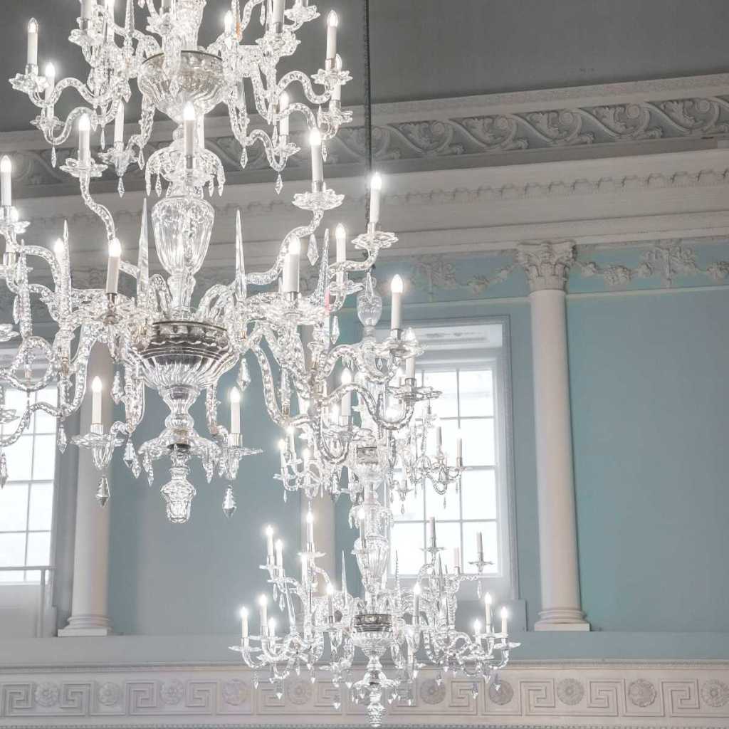 Close up image of Chandeliers in the Assembly Rooms in Baths