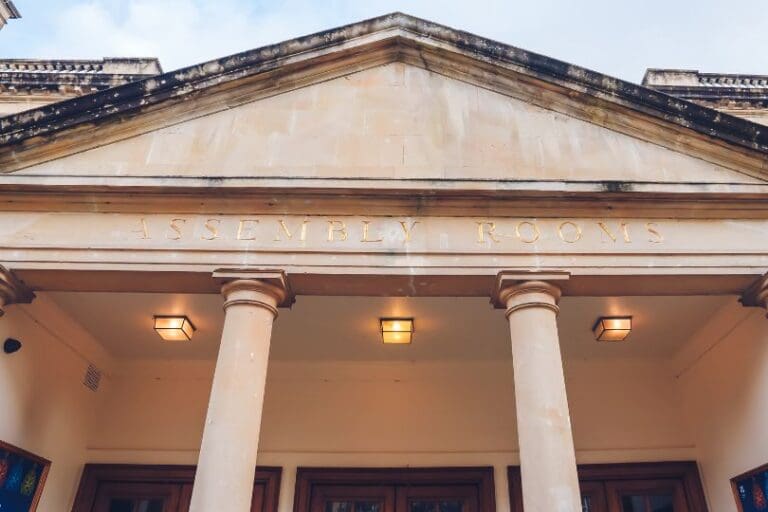 A font facing image of the Assembly Rooms in Bath