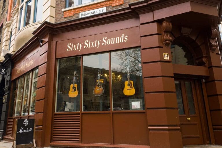 London Beatles Tour - Guitar Shop - Sixty Sixty sounds in Denmark Street.