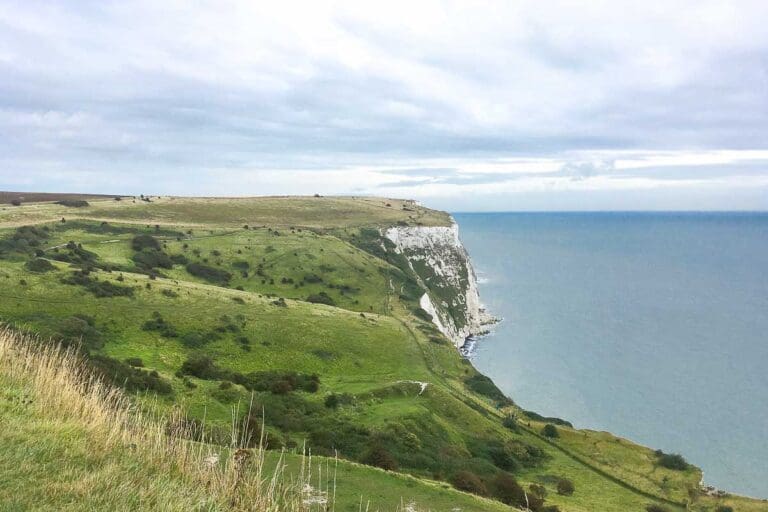 An image of The White Cliffs of Dover from a day tour from London.