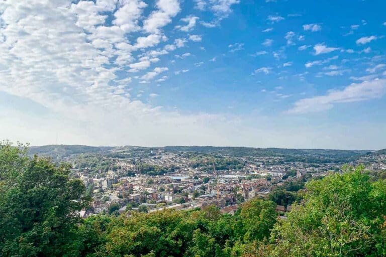 View of Dover town which is close to the White Cliffs of Dover