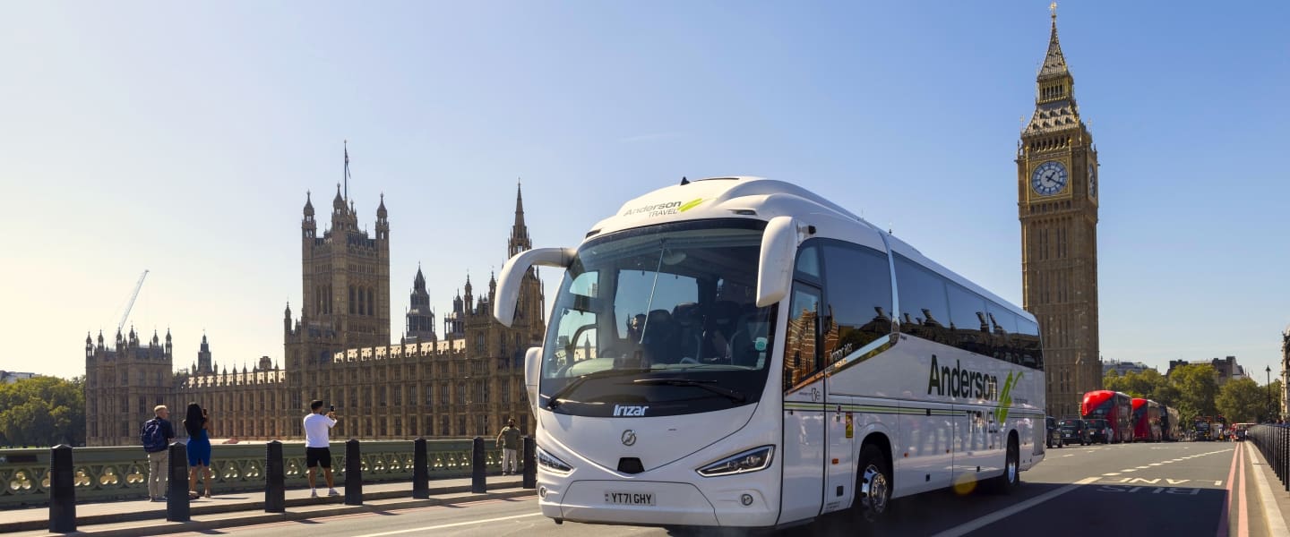 Group Tours in London with luxury coaches by Anderson Travel, a subset of Anderson Tours.