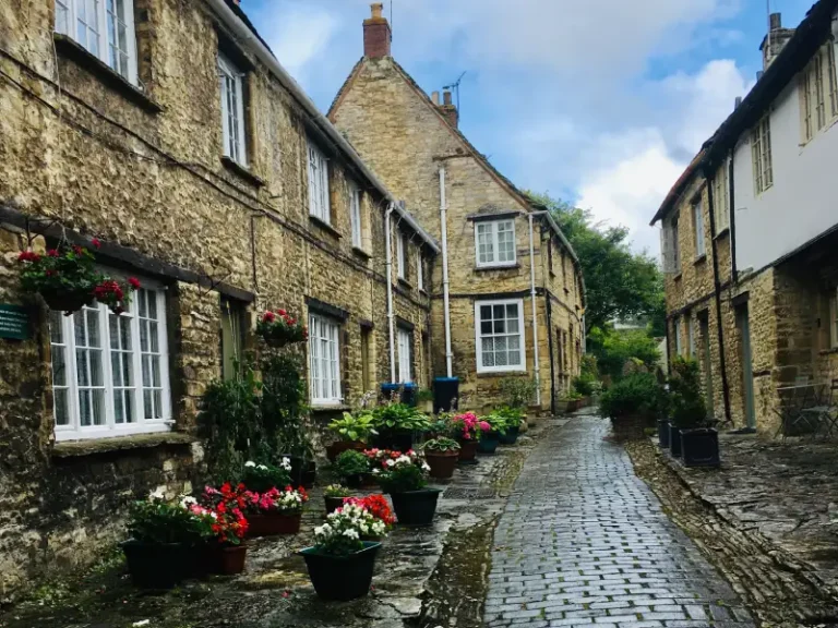 Walking in Burford Village, in the Cotswolds.