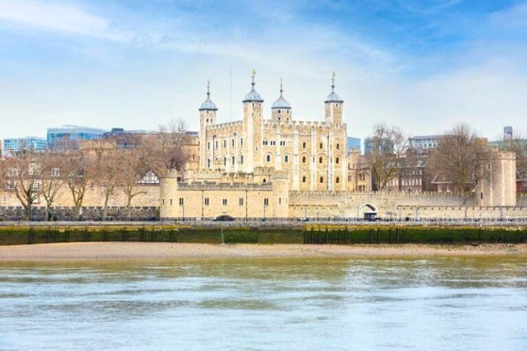Tower of London view from River Thames with entry tickets