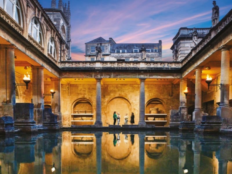 Inside the Roman Bath museum in Bath